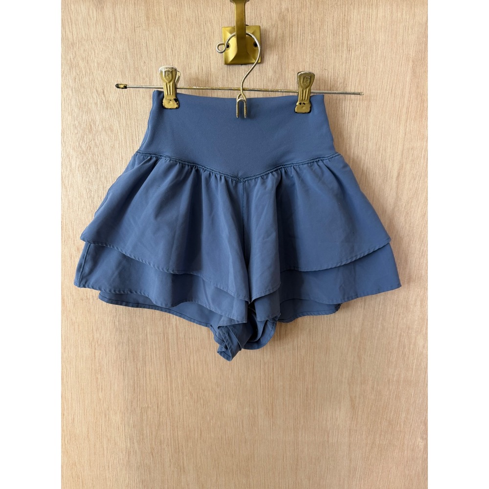 OFFLINE by Aerie Real Me Ruffle Skort Blue High Waisted Athletic Skirt XXS